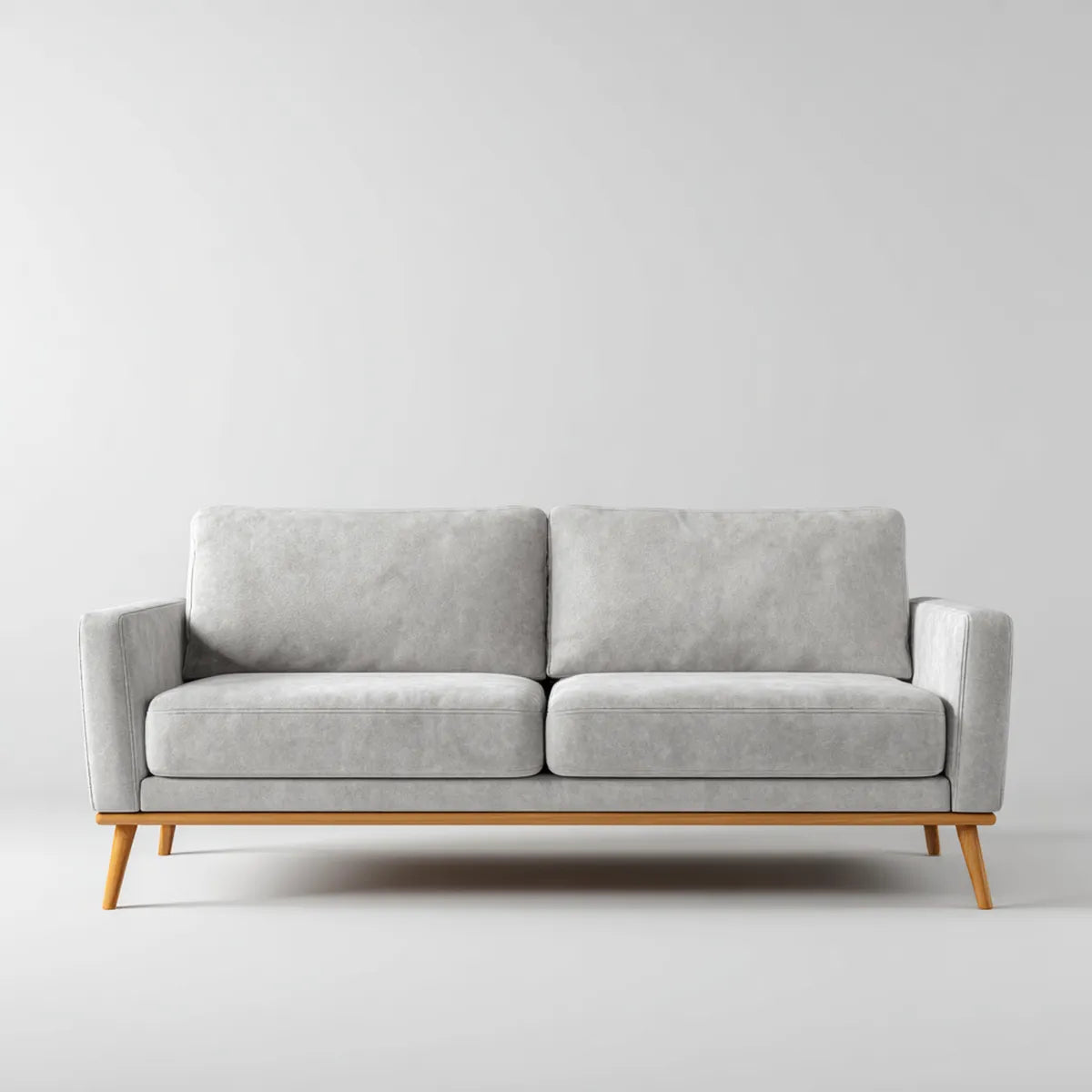 Divano 2 posti grigio 160 x 85 x 82 cm in microfibra di poliestere rettangolare