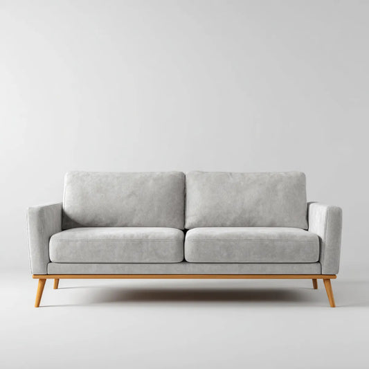 Divano 2 posti grigio 160 x 85 x 82 cm in microfibra di poliestere rettangolare