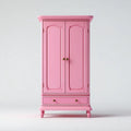 Armadio guardaroba 2 ante con cassetto rosa 90 x 50 x 180 cm in MDF e pino massello