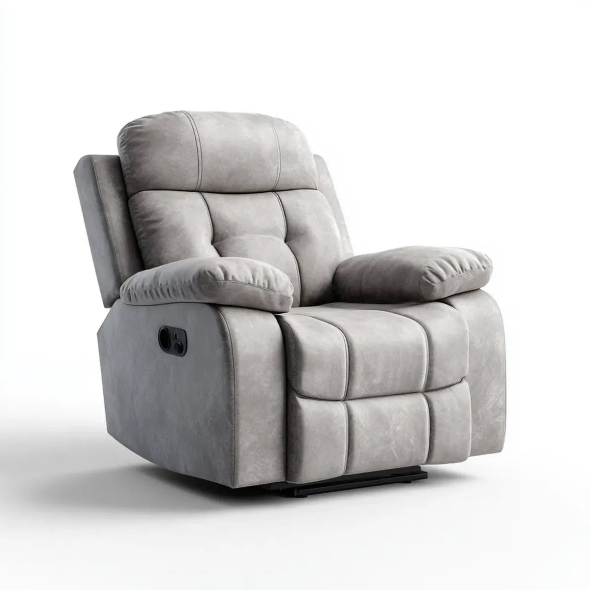 Poltrona reclinabile elettrica grigio in microfibra di poliestere 90 x 95 x 105 cm