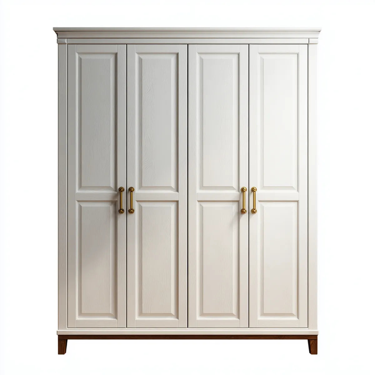 Armadio guardaroba 4 ante bianco 180 x 60 x 220 cm in MDF con piedi in legno massello