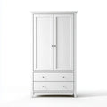 Armadio guardaroba 2 ante con 2 cassetti bianco in MDF rettangolare 90 x 50 x 190 cm