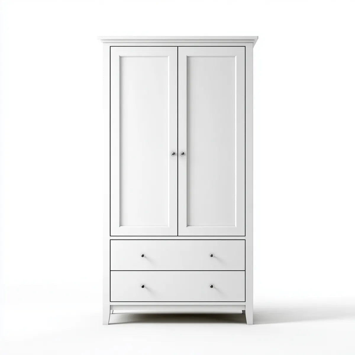 Armadio guardaroba 2 ante con 2 cassetti bianco in MDF rettangolare 90 x 50 x 190 cm