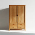Armadio guardaroba 2 ante con 4 cassetti rovere naturale rettangolare 100 x 55 x 200 cm