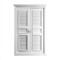 Armadio guardaroba a 2 ante bianco con pannelli a persiana in MDF 120 x 60 x 200 cm rettangolare